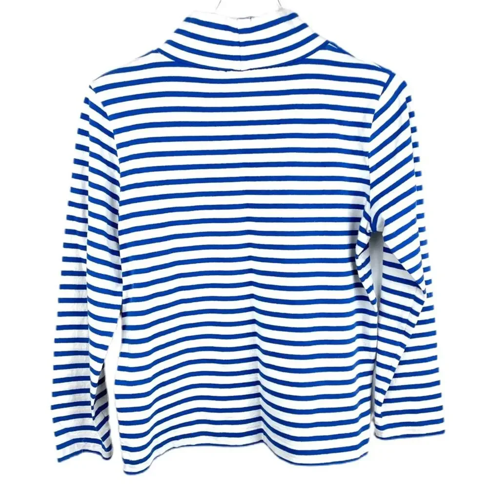 J. Crew Mock Neck Stripped Pullover Sz XS